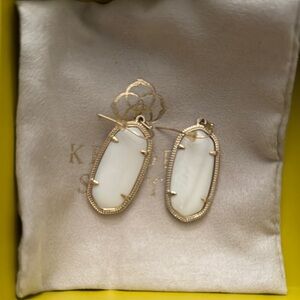 Kendra Scott Gold and White Statement Earrings